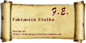 Fabianics Etelka névjegykártya